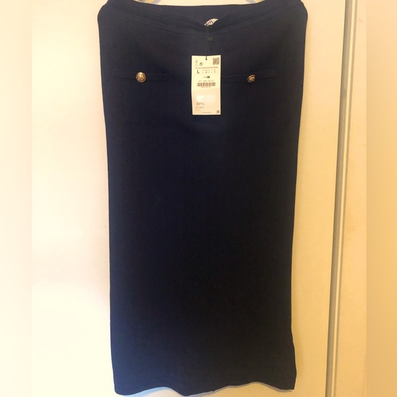 Zara skirt. Navy and gold details. Large. New - Picture 1 of 2